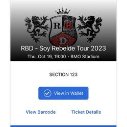 RBD  Ticket at BMO  October 19 
