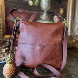 Fossil Amelia Hobo Crossbody Shoulder Brown Leather SHB1819213