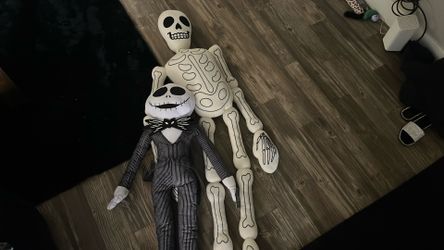 plush jack skellington and skeleton