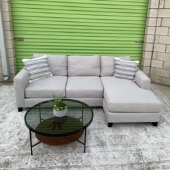 *Free Delivery* Gray Living Spaces Sectional Reversible Chaise