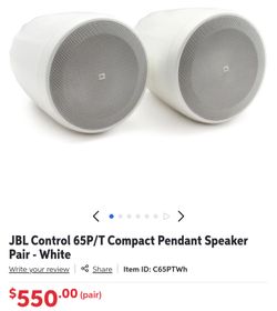 BRAND NEW  JBL 5-1/4"  CONTROL 65/T COMPACT PENDANT SPEAKER PAIR