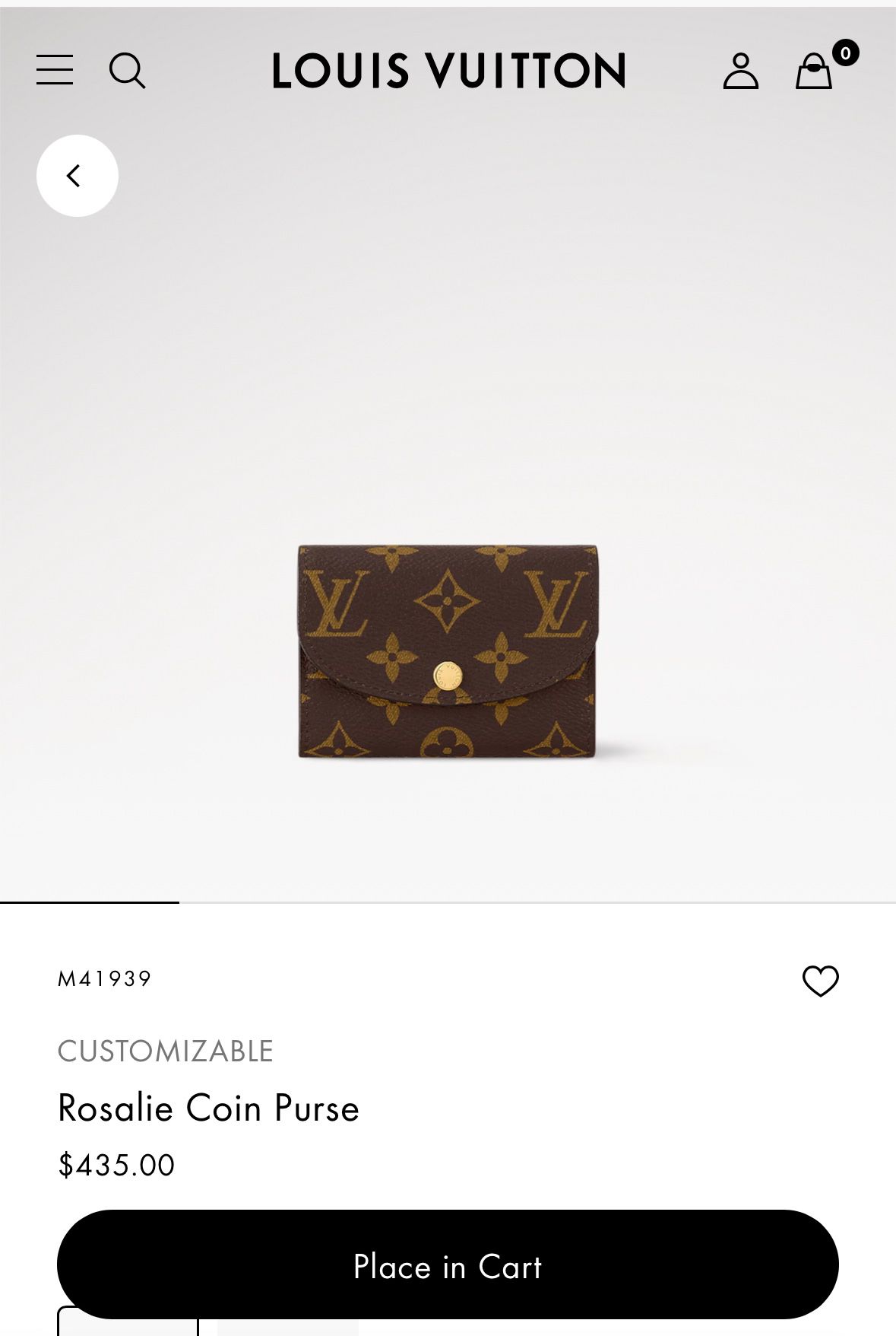  Louis Vuitton Brand New Monogram Portomone Rosali M41939 Fuchsia Coin Case