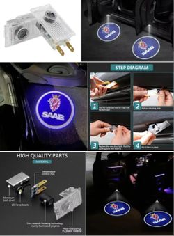 2 SAAB car Door Projector Puddle Welcome Lights PLUG & PLAY Shipping Available 