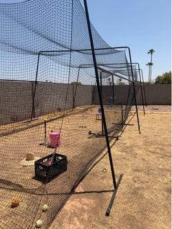 Batting Cage and Jugs Pitching Machine