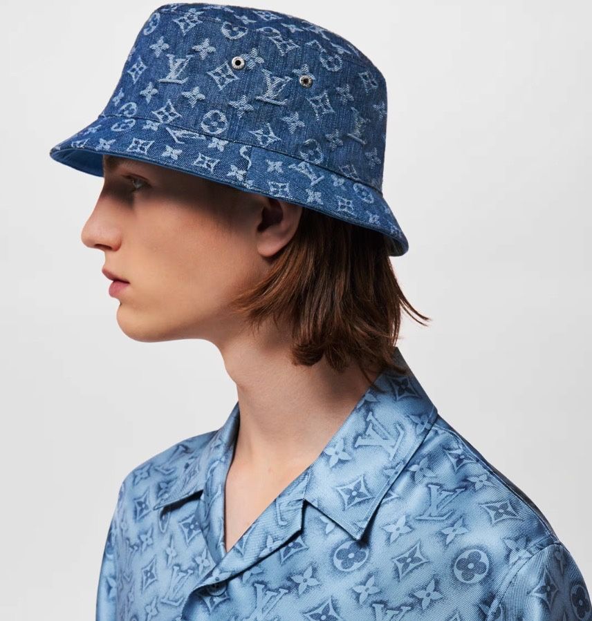 Louis Vuitton LV Denim Canvas Monogram Jacquard Reversible Bucket Hat