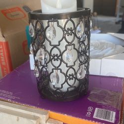 Metal With Crystal  Candle Holder