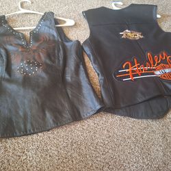 Harley Davidson lace up shirt and vest