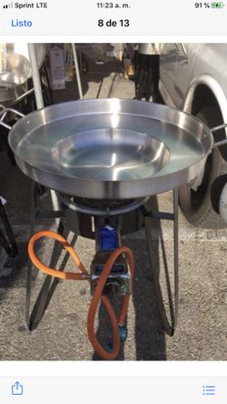Comal y base y quemador para pollo y pescado camarones