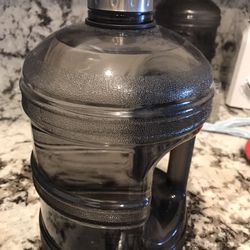 Geo Sports Bottles GEO 1 Gallon (128oz) BPA Free Reusable Leak-Proof Drinking Water w/48mm Stainless Steel (Black)