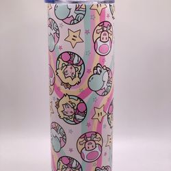 Mario Bros Yoshi Pink Tumbler Thermo Termo Coffee Cup New