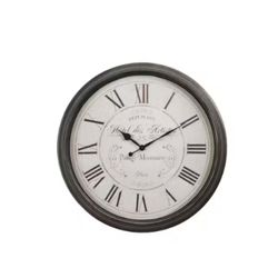 30 in. Brown Round Wall Clock, Large Oversized Roman Numeral Non-Ticking Quiet Battery Operated for Home Decor