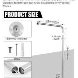Wall to floor safety grab bar