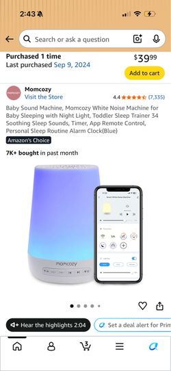 Momcozy white noise machine