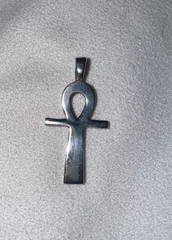 Vintage Egyptian Ankh Sterling Silver Pendant w/ Free 20" Chain