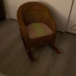Beautiful Small Wicker Rocking Chair 