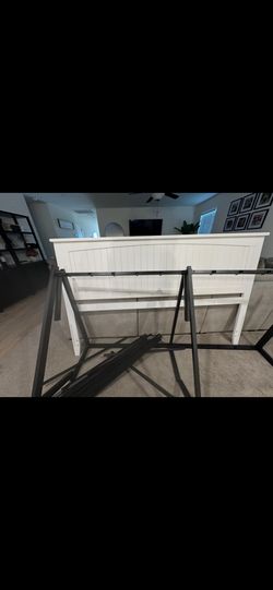 White Wooden Headboard (king size)