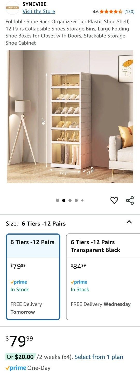 Foldable Shoe Rack Organize 6 Tier