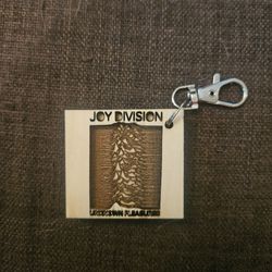 Joy Division Unknown Pleasures Wooden Keychain