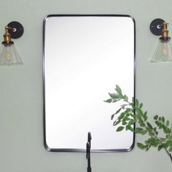 Arthers 24 in. W x 36 in. H Large Rectangular Metal Framed Tilting Wall Mounted Bathroom Vanity Mirror in Matt Black