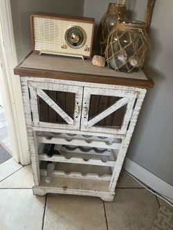 Wine cabinet bar cabinet coastal farmhouse