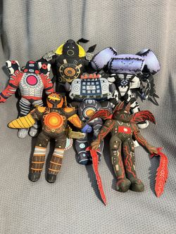 Lot of 6 Robot Sci-Fi Warrior Plush Figures 9–11"