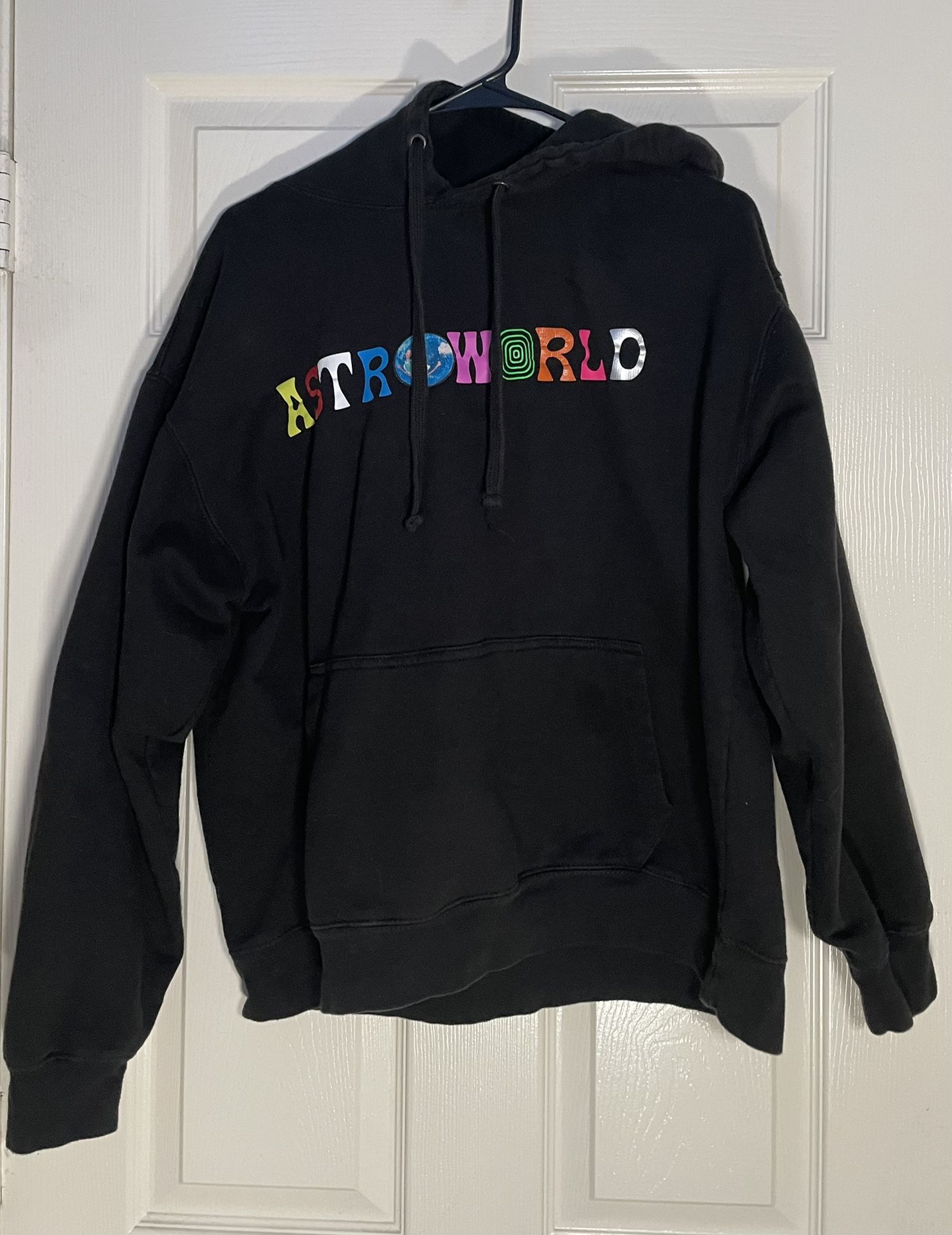 Astroworld Travis Scott Embroidered Wish You Were Here Black Hoodie Size Large