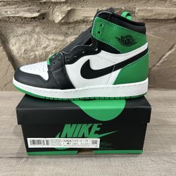 New Jordan 1 Retro High OG Lucky Green Size 4.5 GS/  6 Women