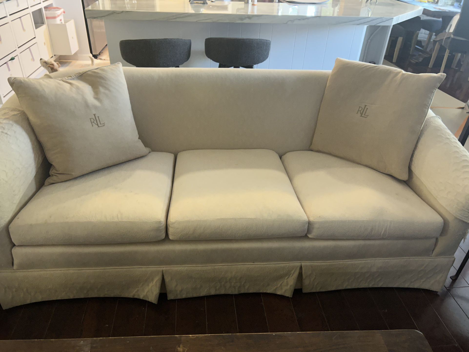 Custom Made Cream Colored Couch 80"w X 34"d X 32"h