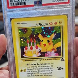 FS/NFT - PSA 8 - 2000 POKEMON BIRTHDAY PIKACHU HOLO BLACK STAR PROMO #24