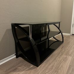 Modern Black Glass TV Stand / Entertainment Center