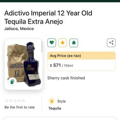 Adictivo Imperial 12 Year Old Tequila Extra Anejo