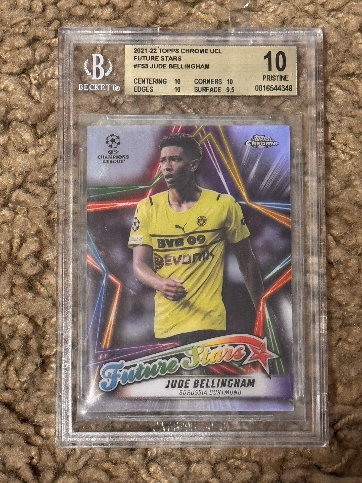 2021 Topps Chrome UCL Jude Bellingham Future Stars #FS3 BGS 10 
