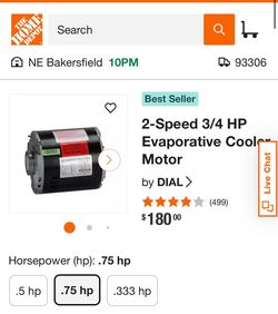 Brand new swamp cooler motor dial 2 speed 3/4 hp