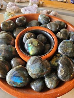 Large Flashy LABRADORITE HEARTS