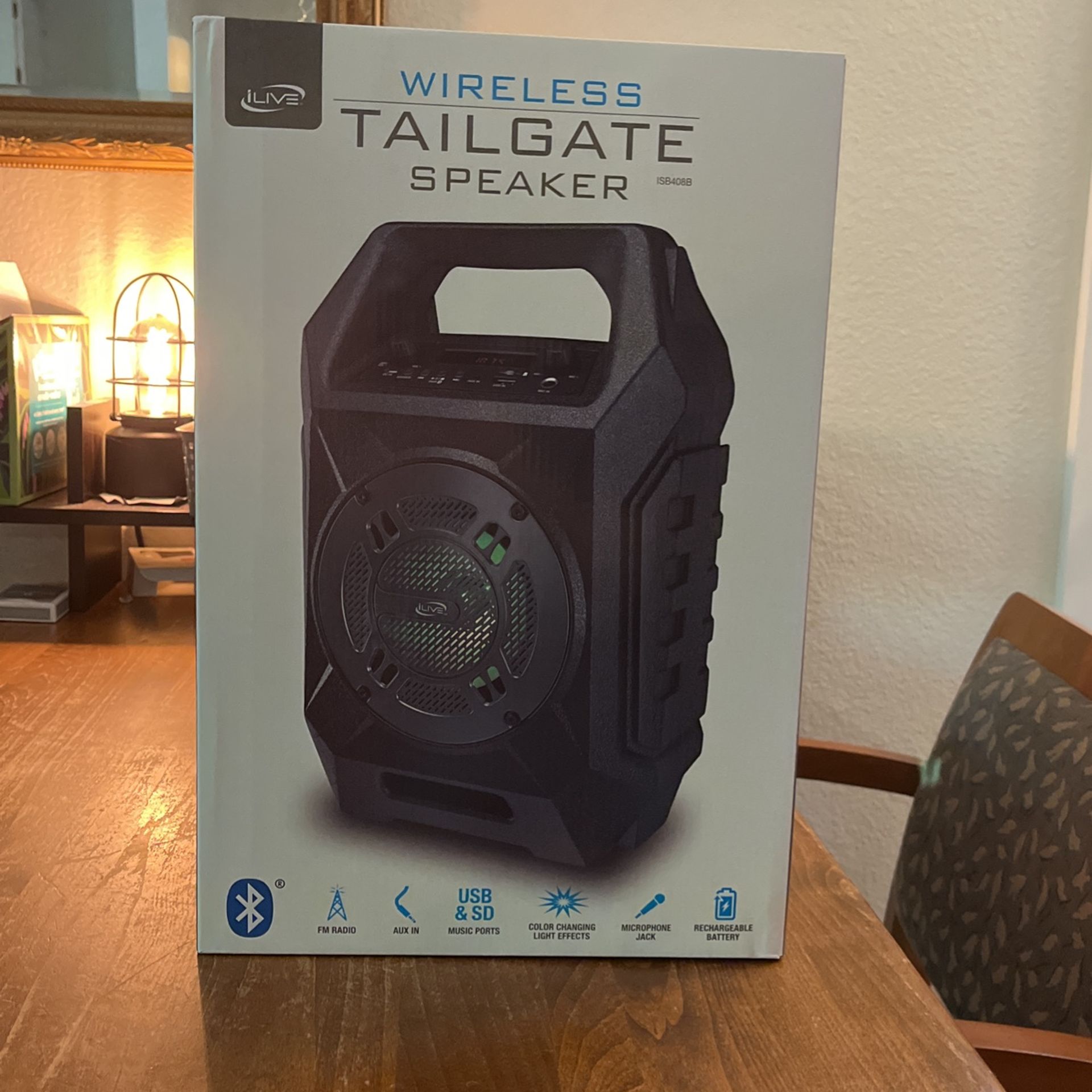 iLive Wireless Tailgate Speaker, ISB408B, New And Unopened