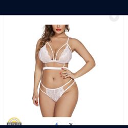 Avidlove Lace Garter Lingerie Set with Removable Choker Teddy Babydoll Strappy Bra and Panty Set (No Stockings)