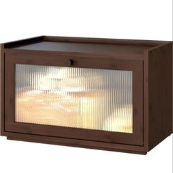 arge Bread Box for Kitchen Counter, Bamboo Bread Storage Container with Wavy Arcylic Transparent Door, Bamboo Wooden Farmhouse