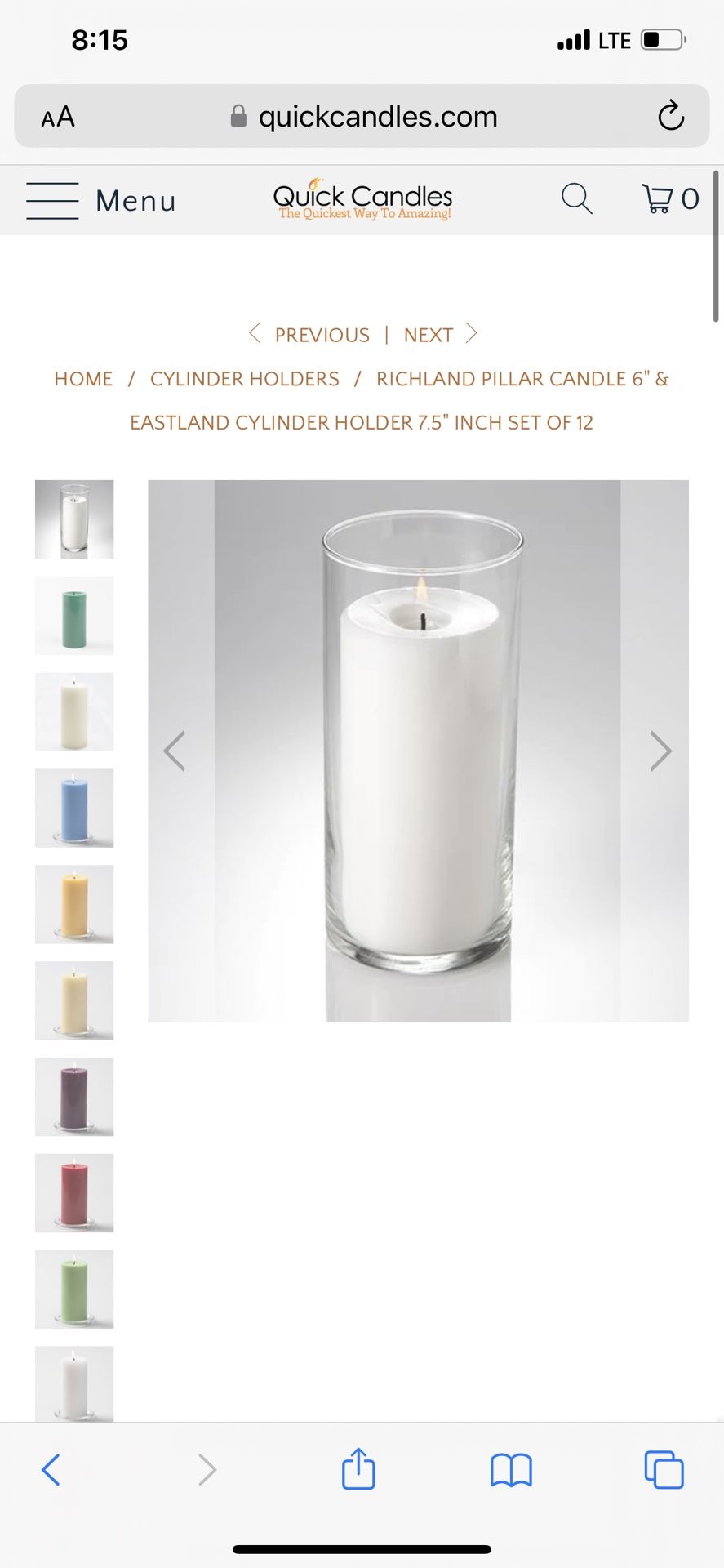 24 *NEW* 7” Hurricanes with White Candles