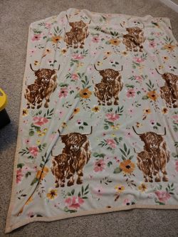 Full Highland Cow Throw Blanket
