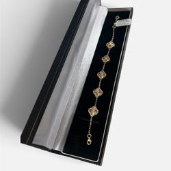 14K Yellow Gold Van Cleef Dupe Bracelet 