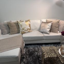 White Leather sectional City Furniture