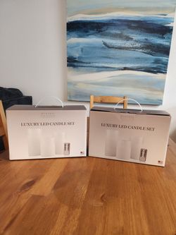 NEW IN BOXES Modern Elegance 2 Luxury LED Candle Sets $25 for Both or $15 Each Set (SE San Diego)