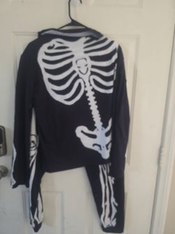 Black Skeleton Halloween Costume Jumpsuit xl adult