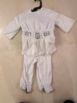 Princess Leia toddler costume with baby wig size 12 to 18 months