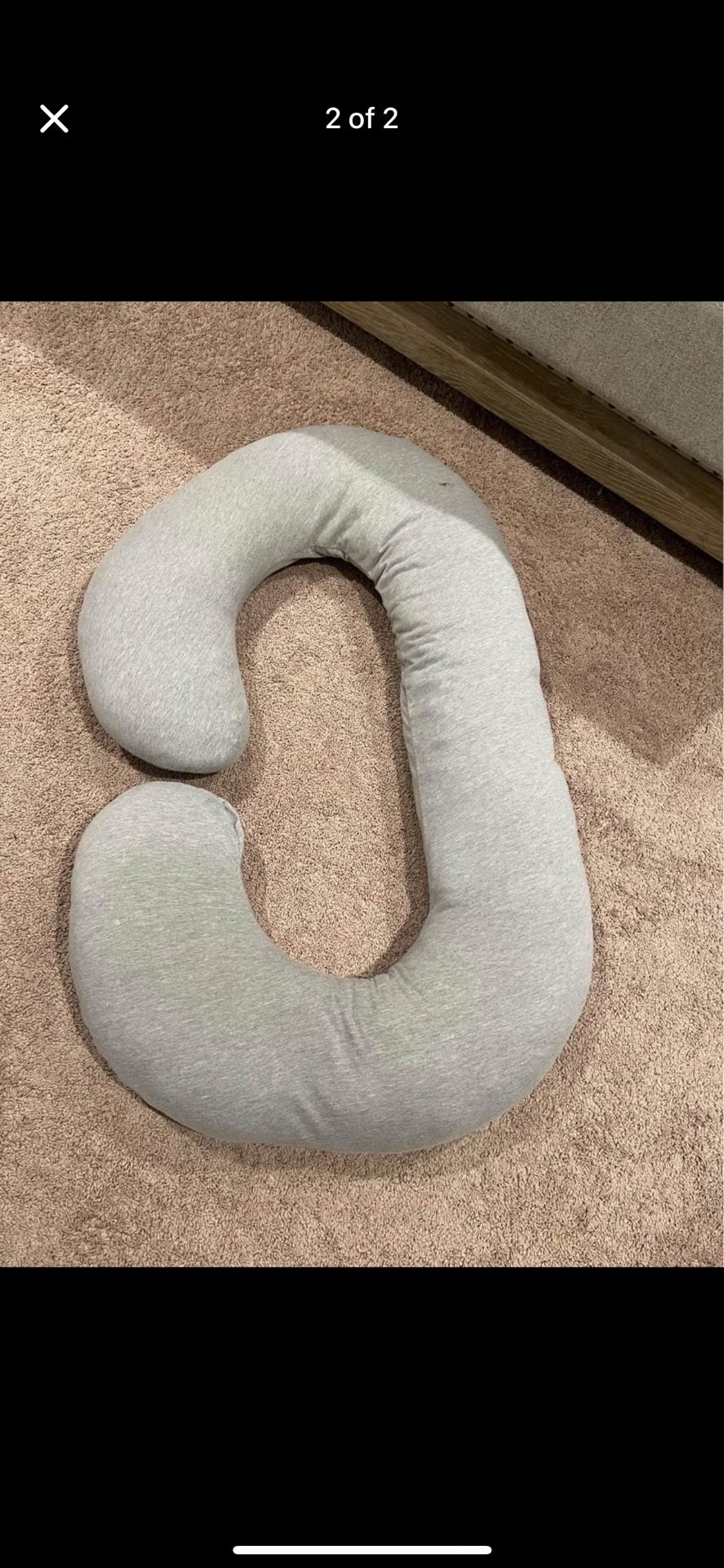 Gray U Shaped Pregnancy Pillow