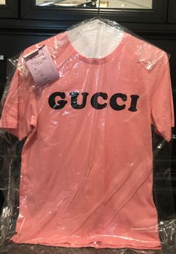 Gucci Pink Logo T-Shirt (Size L)