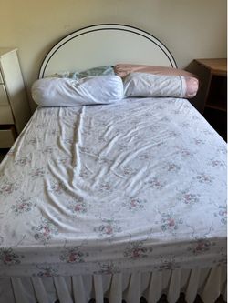 Queen bed frame and mattress