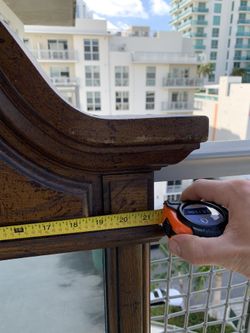 Rustic vintage wooden mirror