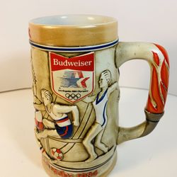 vintage Budweiser 1984 Los Angeles Summer Olympics collector beer stein.  