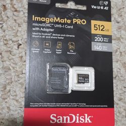 SanDisk 512GB ImageMate Pro microSDXC UHS-1 Memory Card with Adapter- Up to 200MB/s - SDSQXBD-512G-AW6KA